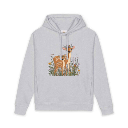 Deer Mama Fawn Hoodie - Floral Graphic Hoodie for Nature Lovers