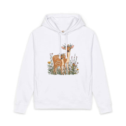 Deer Mama Fawn Hoodie - Floral Graphic Hoodie for Nature Lovers